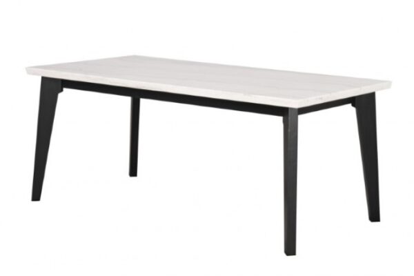 Sabro Contemporary Black & White Rectangular Dining Table – 70" Marble Top