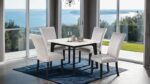 Sabro Square Black & White Marble FM3330BK-ST-TABLE Dining Table Contemporary by Furniture of America 6