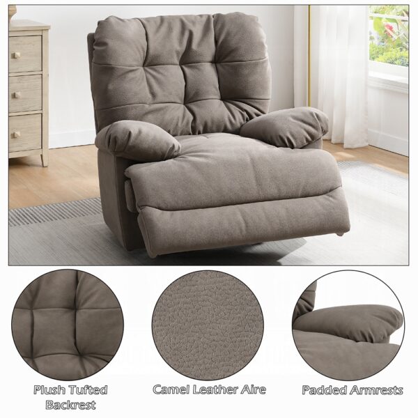 Firas Power Motion Recliner in Camel Leather Aire