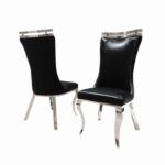 Palazzo Silver Dining Chair in Black  FM33010BK-SC-2PK Glam by Furniture of America 7