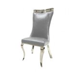 Palazzo Silver Dining Chair FM33010SV-SC-2PK Glam Tiger-Print Upholstered by Furniture of America 5