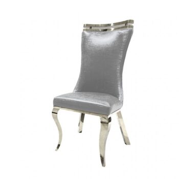 Palazzo Silver Dining Chair FM33010SV-SC-2PK Glam Tiger-Print Upholstered by Furniture of America
