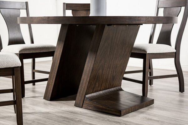 Holsworthy Round Espresso Dining Table – Contemporary Solid Wood Design