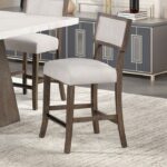 Grasten Counter Height Stool (Set of 2) – Dark Walnut & Light Gray Contemporary Dining Chairs