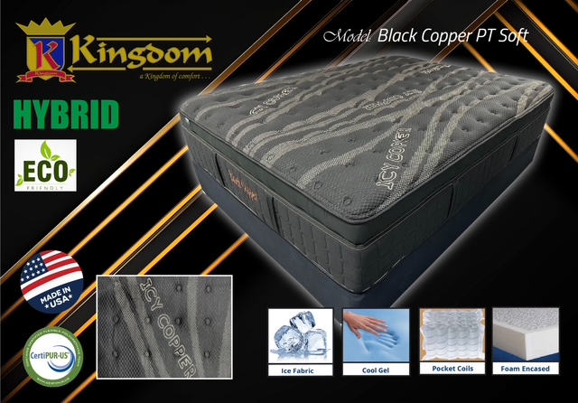 Black Copper Pt Mattress Firm By Kingdom Mattress Mattresses And Foundations Mobilia Cleopatra 3 Black Copper PT Mattress Firm By Kingdom Mattress 3