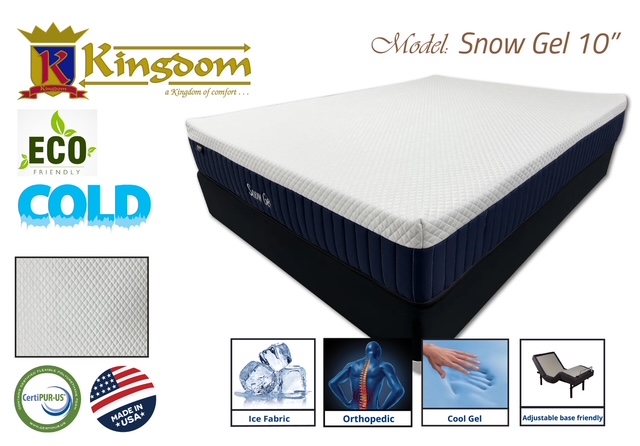 Snow Gel 10” Soft Mattress By Kingdom Mattress Mattresses And Foundations Mobilia Cleopatra 3 Snow Gel 10” Soft Mattress By Kingdom Mattress 3