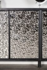 Beckham 4-Door Cabinet Weathered Black & Silver | Modern Storage