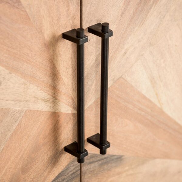 Lakeside Modern Farmhouse Cabinet Black/Natural | Stylish Storage