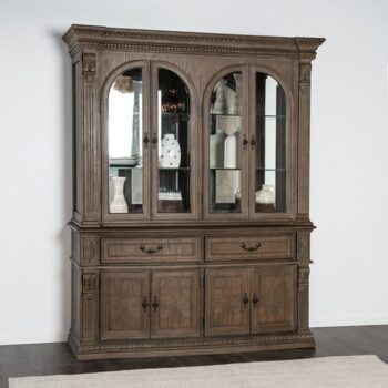 Seven Oaks Hutch & Buffet – Weathered Oak Traditional Storage Set
