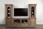 Seven Oaks Entertainment Center FM5418AK-TV-SET – Weathered Oak Traditional Media Wall Unit
