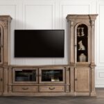 Seven Oaks Entertainment Center FM5418AK-TV-SET – Weathered Oak Traditional Media Wall Unit