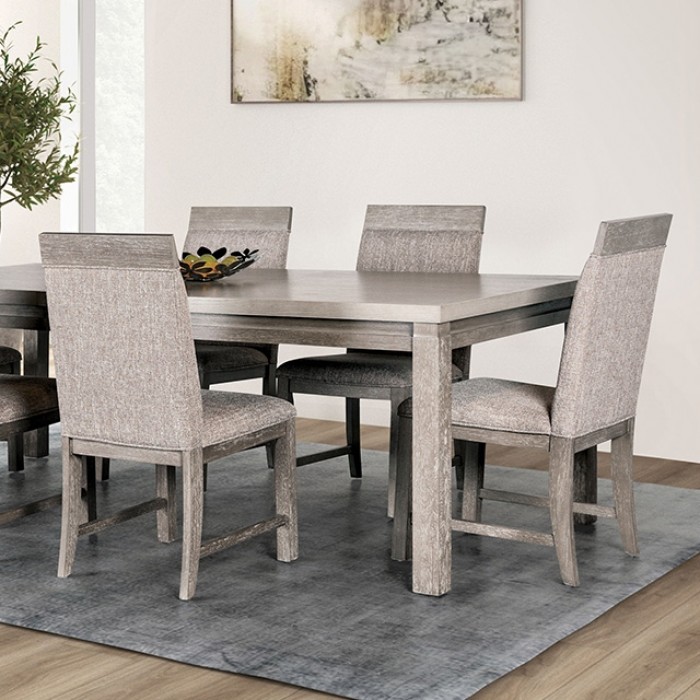 Gristalt Dining Table Fm3597Gy-T Gray Transitional By Furniture Of America | Mobilia Cleopatra 3 Gristalt Gray Transitional Dining Table – Two-Tone Wood Design