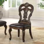 Leovanni Traditional Dark Brown Side Chairs – Set of 2