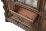 Leovanni Hutch & Buffet FM31003DB-HB-SET – Traditional Dark Brown Dining Display & Storage Cabinet