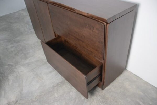 Logstor Mid-Century Modern Walnut Sideboard – Solid Wood Storage FM30002WN-SV