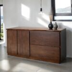 Logstor Mid-Century Modern Walnut Sideboard – Solid Wood Storage FM30002WN-SV