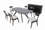 Dining Table FM30006BK-OT Mid-Century Modern Black Wenge Solid Wood Table by Furniture of America 8