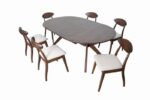 Rich Walnut mid century modern dining room table by Furniture of America 13