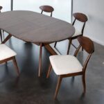 Rich Walnut mid century modern dining room table by Furniture of America 9