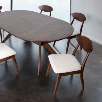 Rich Walnut mid century modern dining room table by Furniture of America