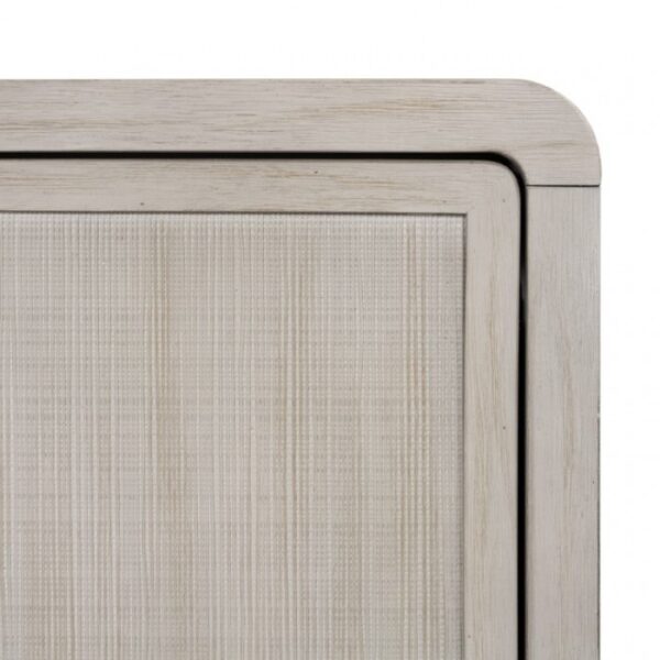 Belize Modern Gray Fog 4-Door Cabinet – Rattan Design
