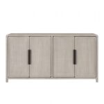 Belize Modern Gray Fog 4-Door Cabinet – Rattan Design
