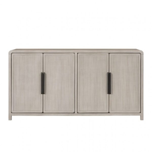 Belize Modern Gray Fog 4-Door Cabinet – Rattan Design