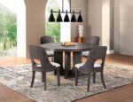 Sterling West Modern Round Dining Table – Ash Gray Finish | 54" Diameter