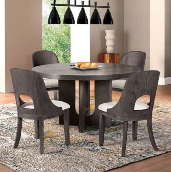 Sterling West Modern Round Dining Table – Ash Gray Finish | 54" Diameter