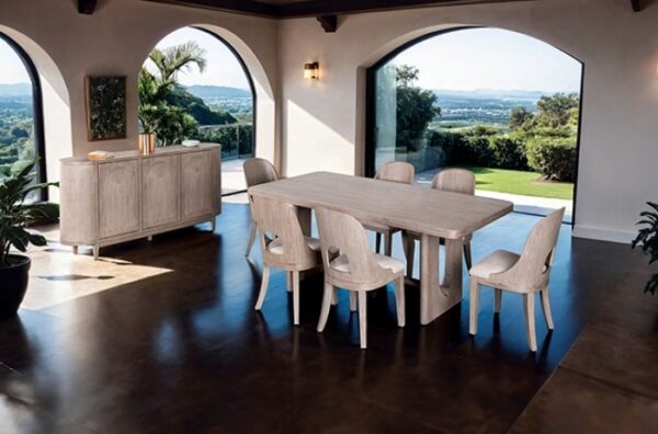 Sterling West Modern Rectangular Dining Table – White Oak 80"