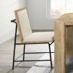 Contemporary Oak/Beige Side Chair by Furniture of America 5