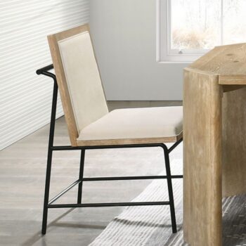 Contemporary Oak/Beige Side Chair by Furniture of America