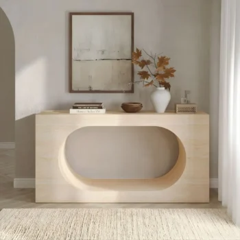 Inca Travertine Stone Console Table By ACME