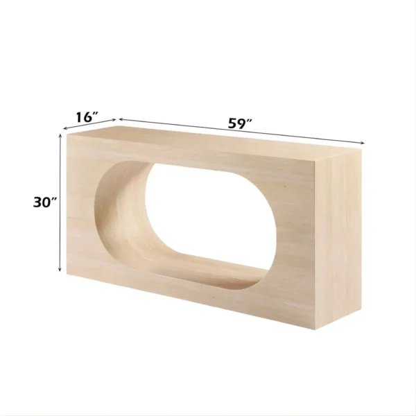 Inca Travertine Stone Console Table By ACME - Image 2