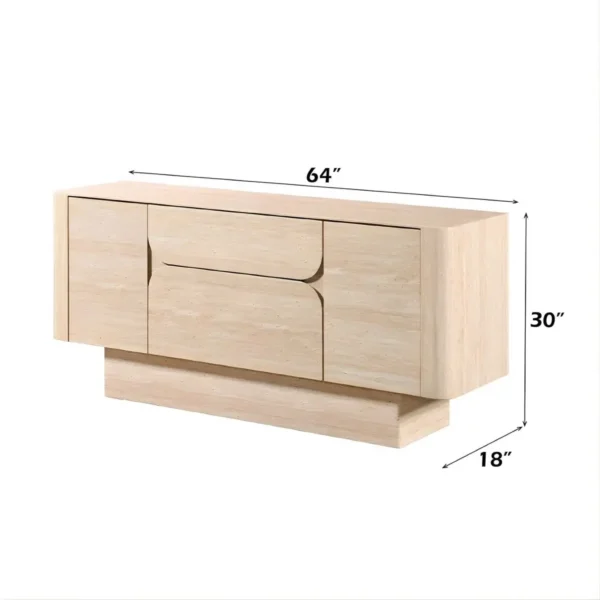 Inca Travertine Stone Buffet By ACME - Image 2