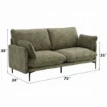 Dalton Sofa with 2 Pillows in Green Fabric LV05950 By ACME - Image 3