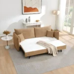 Cadie Sofa Bed with 2 Pillows in Mocha Chenille LV05940 By ACME - Image 2