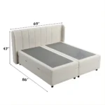 Adonia Queen Bed with Storage in Beige Chenille BD06012Q by ACME - Image 4