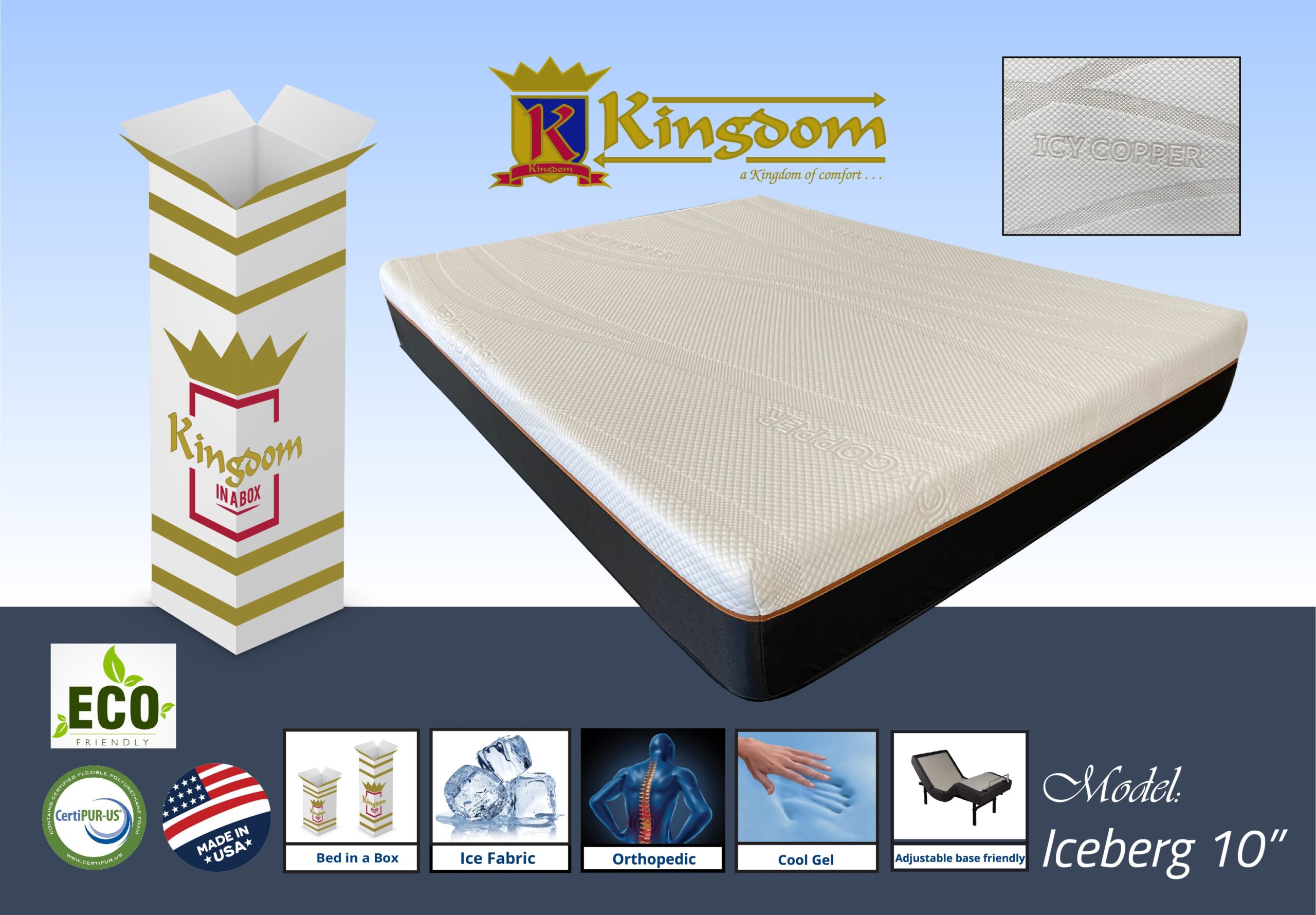 Best Medium Mattress Ice Berg 10” By Kingdom Mattress Mattresses And Foundations Mobilia Cleopatra 3 Best medium mattress Ice Berg 10” By Kingdom Mattress 3