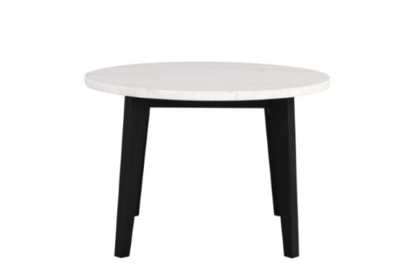 Sabro Contemporary Round Marble Dining Room Table – Black/White