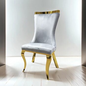 Basilicata Glam Gray Gold Chair (2/CTN) by Furniture of America