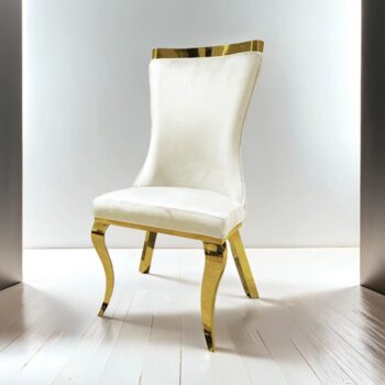 Basilicata Glam White Gold Chair by Furniture of America