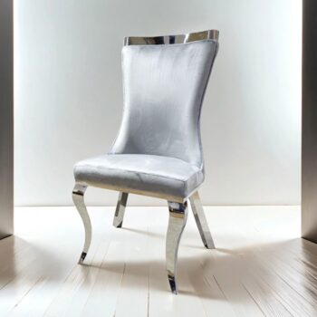 Basilicata Glam Gray Chair, Silver/Gray by Furniture of America