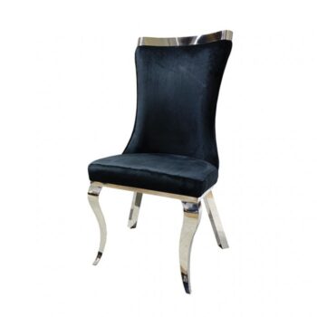 Basilicata Glam Black Chair, Silver/Black by Furniture of America