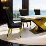 Palazzo Glam Gold Dining Table by Furniture of America 6
