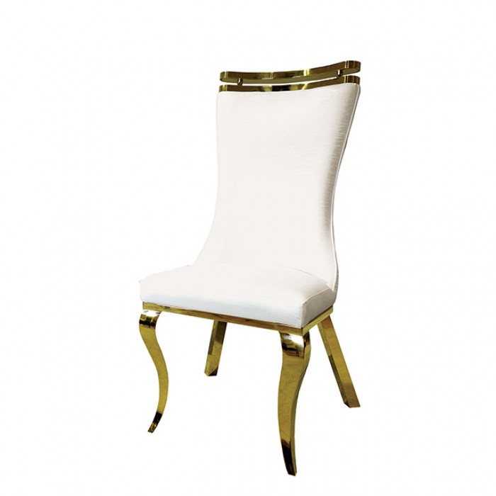 Palazzo Glam Chair, Gold/White By Furniture Of America Dining Room Furniture Mobilia Cleopatra 3 Palazzo Glam Chair, Gold/White by Furniture of America 3