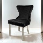 Portanova Glam Black Chair, Silver/Black by Furniture of America 5