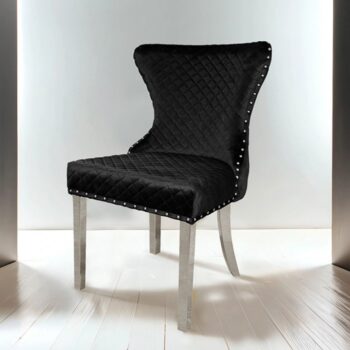 Portanova Glam Black Chair, Silver/Black by Furniture of America