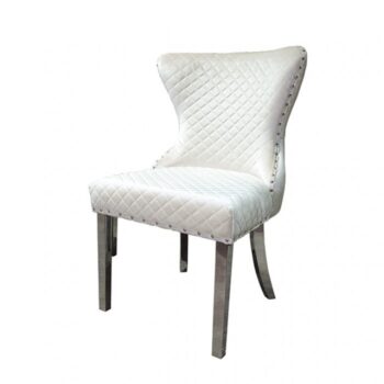 Portanova Glam Chair, Silver/White by Furniture of America