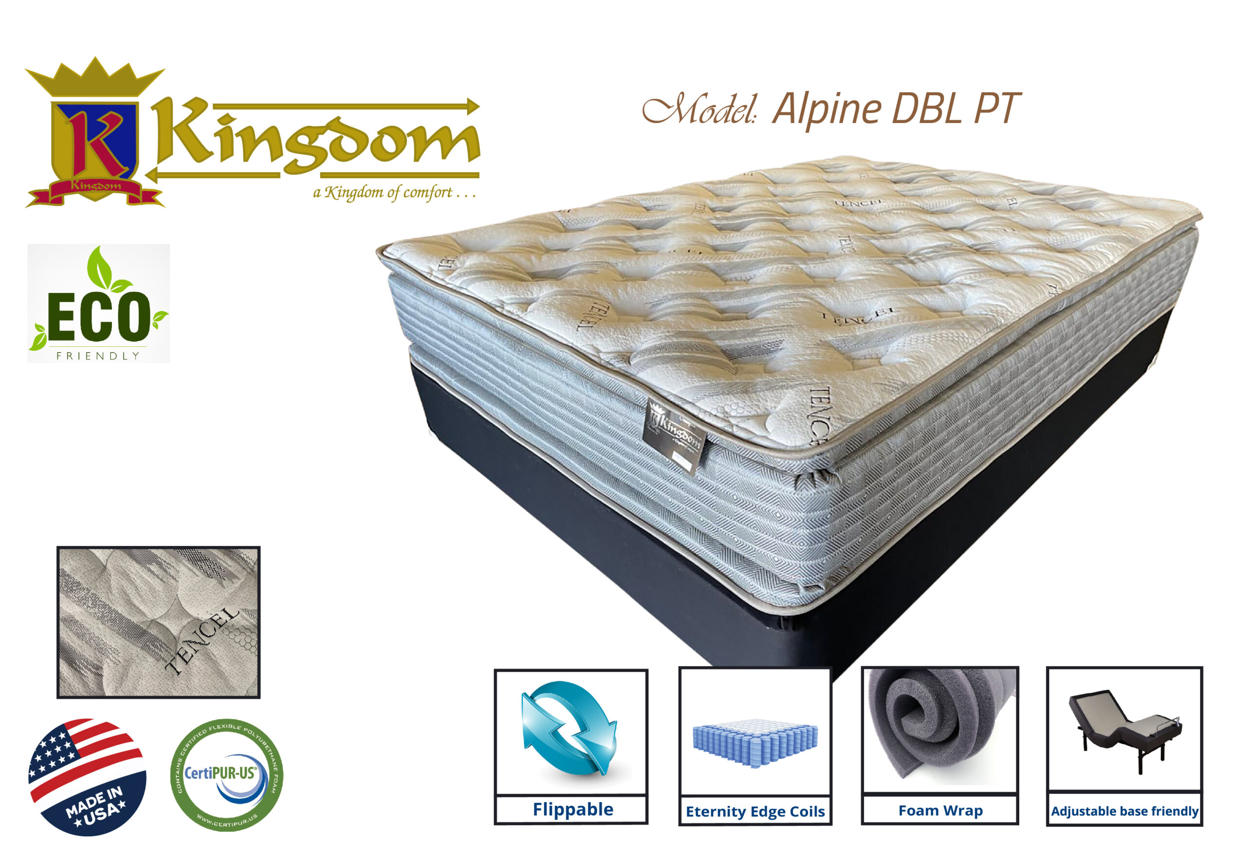 Medium Alpine Dbl Pt Luxury By Kingdom Mattress Mattresses And Foundations Mobilia Cleopatra 3 Medium Alpine DBL PT Luxury By Kingdom Mattress 3